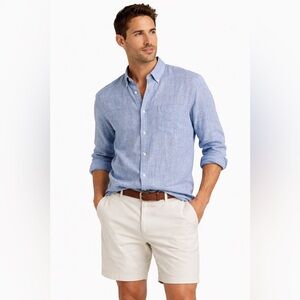 Brooks Brothers Regent 100% Irish Linen Button-Down Shirt in Chambray Men’s Sz L